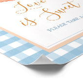 Pumpkin Boho Blue Gingham Love is een zoet teken Poster (Hoek)