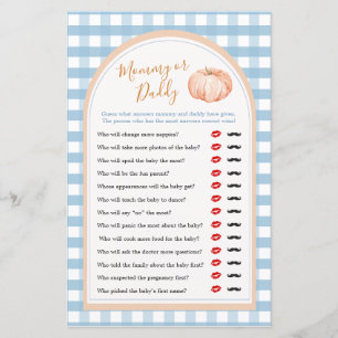 Pumpkin Boho Blue Gingham Mama of Daddy Game