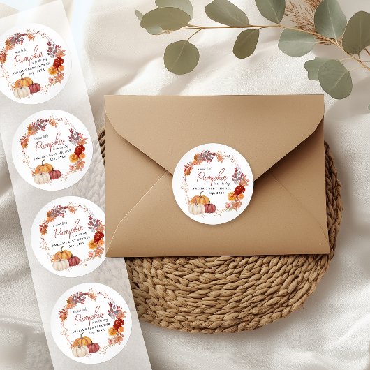 Pumpkin Boho Genderneutraal Baby shower Ronde Sticker
