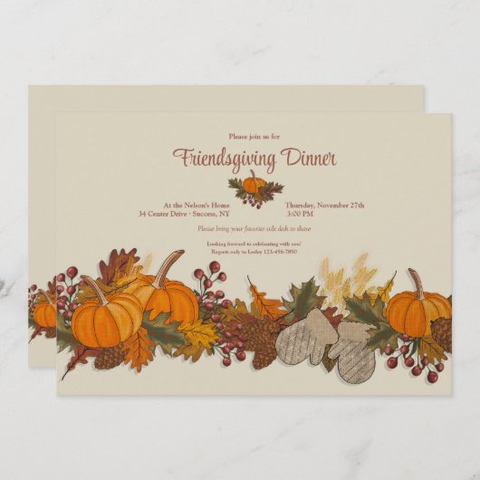 Pumpkin Border Kaart (Voorkant / Achterkant)