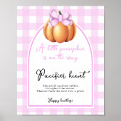 Pumpkin bow arch baby shower Pacifier hunt game Poster (Voorkant)