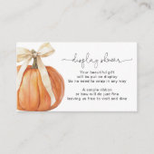 Pumpkin Bow Display Baby shower Enclosure Kaart (Voorkant)