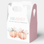 Pumpkin Bow Roze Blauw Geslacht Reveal Bedankdoosjes (Geopend)
