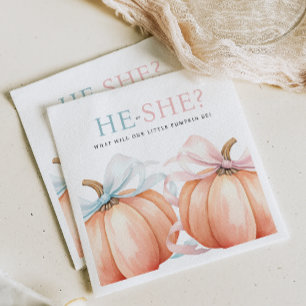 Pumpkin Bow Roze Blauw Geslacht Reveal Servet