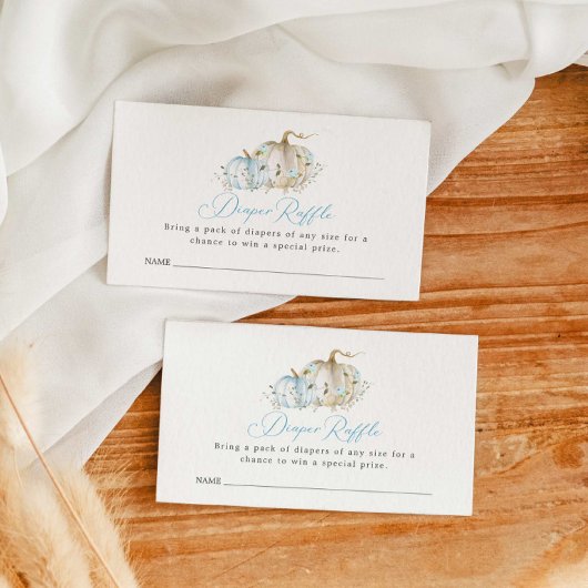 Pumpkin Boy Baby shower Diaper Raffle Ticket Informatiekaartje