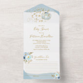 Pumpkin Boy Baby shower Uitnodiging & Advice Card (Binnen)