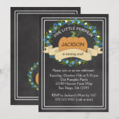 Pumpkin Boy Verjaardagsfeestje Chalkboard Uitnodig Kaart (Voorkant / Achterkant)