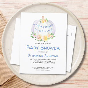 Pumpkin Boys Baby shower Invitation Briefkaart