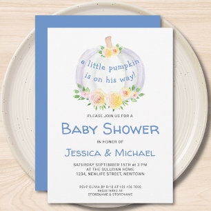 Pumpkin Boys Baby shower Uitnodiging