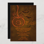 Pumpkin Cage Halloween Wedding Invitation Kaart (Voorkant / Achterkant)