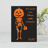 Pumpkin caring Halloween Kaart (Staand voorkant)