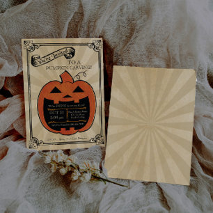 Pumpkin Carving Halloween Party Bash Invite Kaart