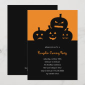 Pumpkin Carving Halloween Party Invitation Kaart (Voorkant / Achterkant)