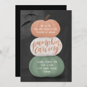Pumpkin Carving Halloween Uitnodiging (Voorkant / Achterkant)