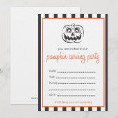Pumpkin Carving Party-uitnodiging Kaart (Voorkant / Achterkant)