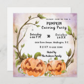 Pumpkin Carving Party-uitnodiging Kaart (Voorkant / Achterkant)