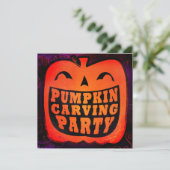 Pumpkin Carving Party-uitnodigingen Kaart (Staand voorkant)