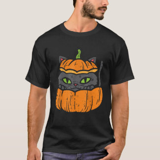 Pumpkin Cat Cute Halloween Animal Pet Kitten Manne T-shirt