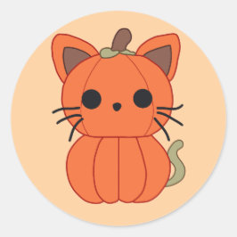 Pumpkin Cat Ronde Sticker