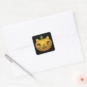 Pumpkin Cat Vierkante Sticker (Envelop)