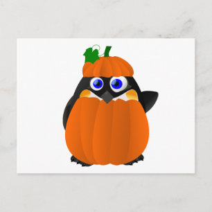 Pumpkin Costume Halloween Penguin Briefkaart