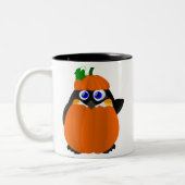Pumpkin Costume Halloween Penguin Tweekleurige Koffiemok (Links)