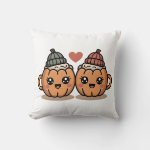 Pumpkin Couple Pillow - Cute Cozy Fall Home Decor Kussen