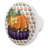 Pumpkin Cupcake Keramische Knop (Rechts)