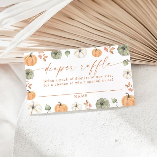 Pumpkin Diaper Raffle Card, Boho Fall Baby Shower Informatiekaartje