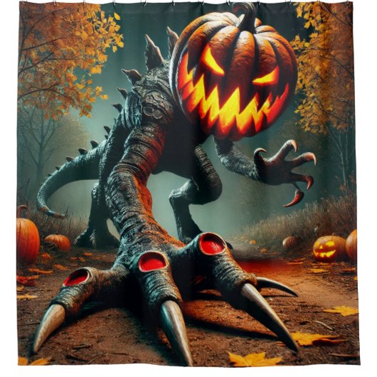 Pumpkin Dinosaur Douchegordijn (Voorkant)