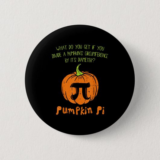 Pumpkin E Math Shirt Funny Halloween Thanksgiving Ronde Button 5,7 Cm (Voorkant)