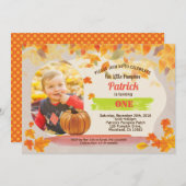 Pumpkin eerste Thanksgiving Herfst eerste verjaard Kaart (Voorkant / Achterkant)