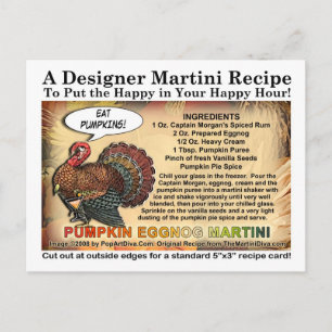 Pumpkin Eggnog Thanksgiving Martini Recipe Card Feestdagenkaart