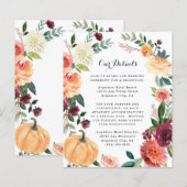 Pumpkin Elegant Herfst Floral Wedding Enclosure Ka (Voorkant / Achterkant)