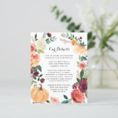 Pumpkin Elegant Herfst Floral Wedding Enclosure Ka (Staand voorkant)