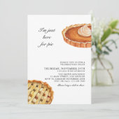 Pumpkin en Apple Pie Thanksgiving Dinner Party Kaart (Staand voorkant)