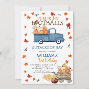 Pumpkin en Footballs Baby shower Kaart