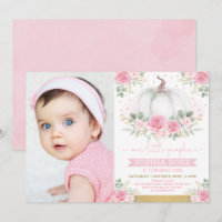 Pumpkin en Pink Floral Girls Foto van 1 september