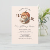 Pumpkin en Spice Koffie Koppels Douche Uitnodiging (Staand voorkant)