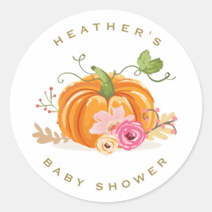 Pumpkin Envelope sticker Baby shower Floral
