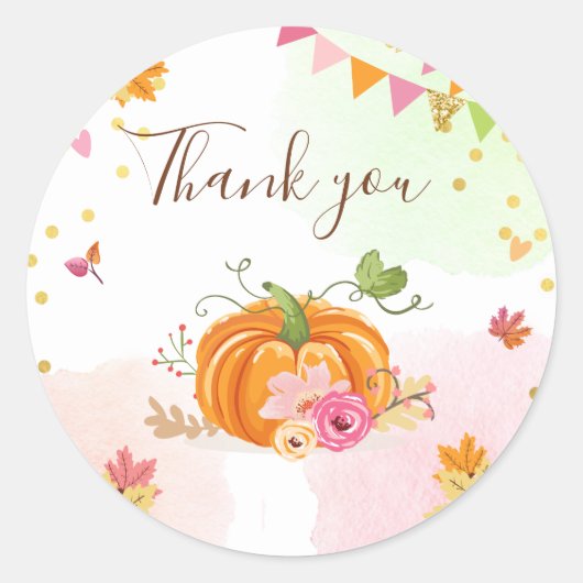 Pumpkin Envelope sticker van zeehonden Dank u Flor (Voorkant)