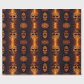 Pumpkin Face Horror Mask Cadeaupapier (Vlak)