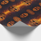 Pumpkin Face Horror Mask Cadeaupapier (Hoek)