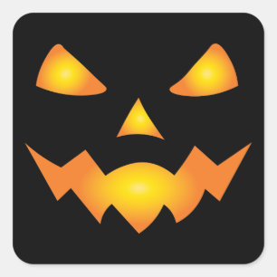 Pumpkin Face Jack O Lantern Halloween Spooky Vierkante Sticker