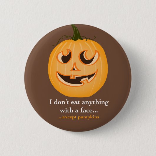 Pumpkin Face - Pin Ronde Button 5,7 Cm (Voorkant)