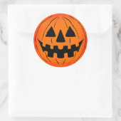 Pumpkin Face Ronde Sticker (Tas)