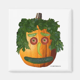Pumpkin Face Square Magnet Magneet