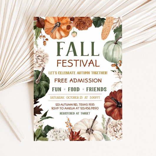 Pumpkin Fall Festival Party Invitation