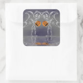 Pumpkin feeën hebben plezier op Halloween Vierkante Sticker (Tas)