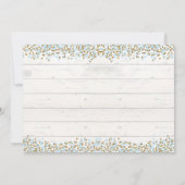 Pumpkin First Birthday Invitation Blue en Gold Kaart (Achterkant)